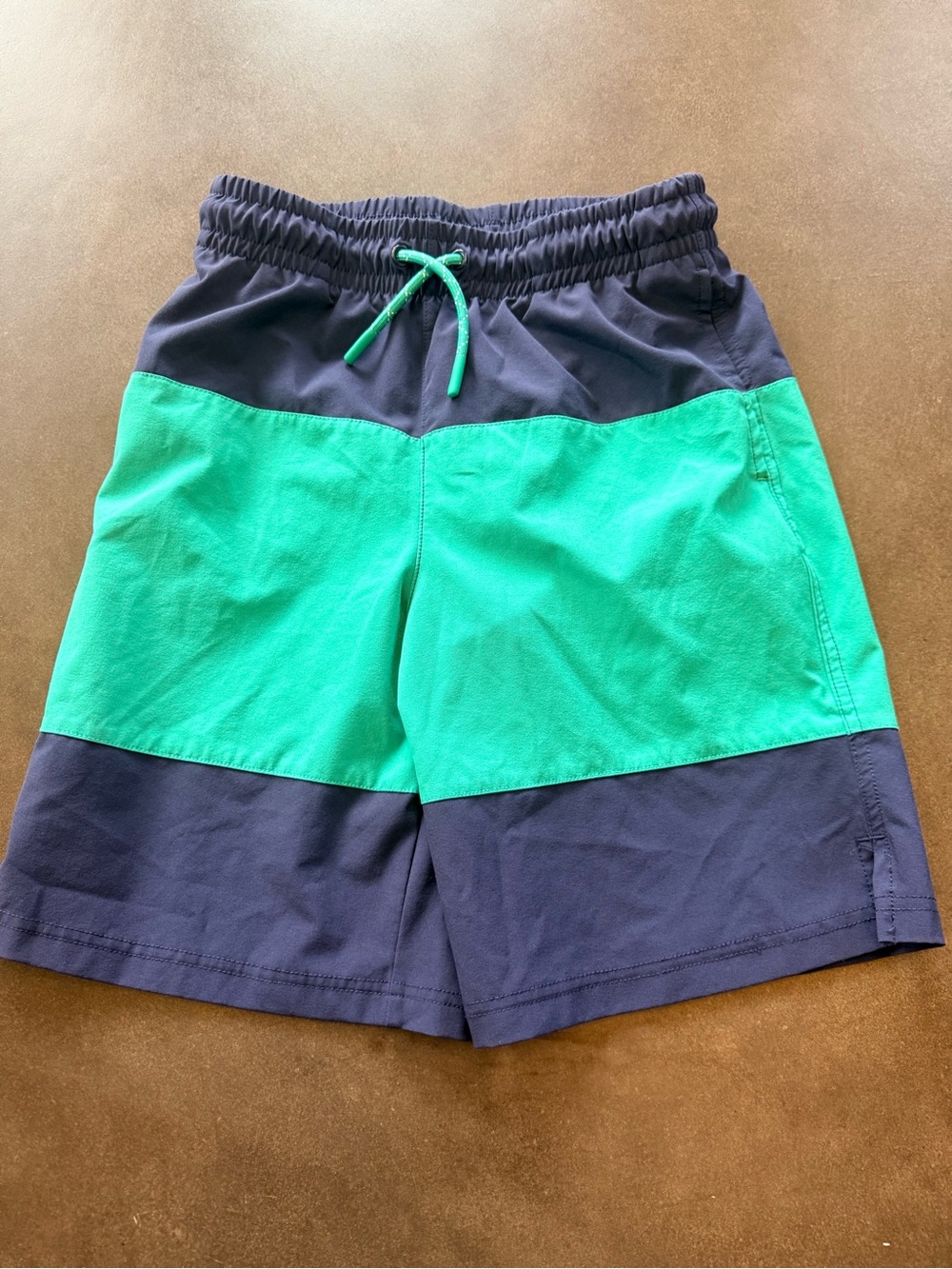 all in motion Navy and Green Colorblock Swim Trunks
